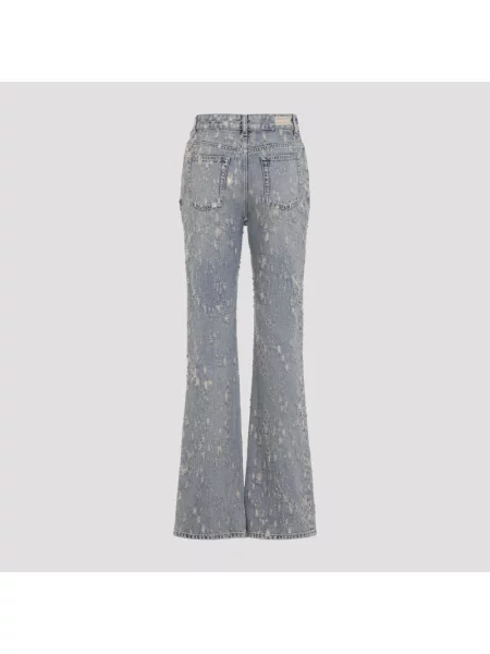 Jeansy Alexander Mcqueen z przetarciami niebieskie