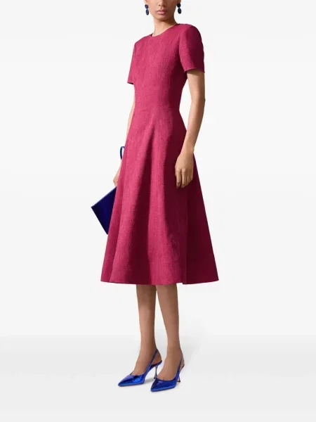 Rochie midi Carolina Herrera în linie A roșu