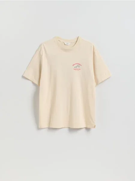 Reserved Tricou cu croială lejeră cu imprimeu pe spate nude