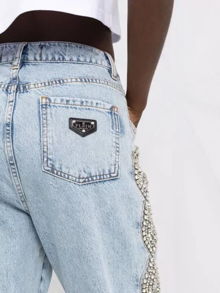 Křišťálové džíny Philipp Plein modré