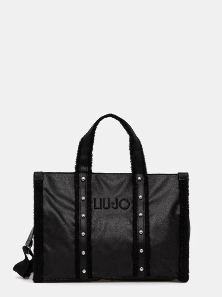 Lniana shopperka Liu Jo casual czarna