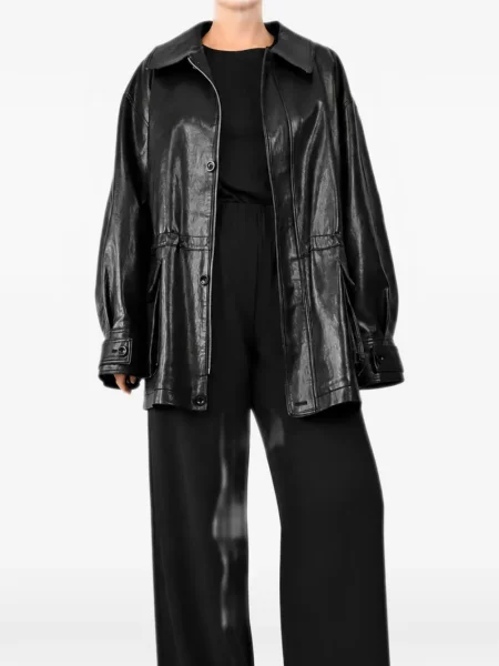 Geanta de piele The Frankie Shop cu cordon negru