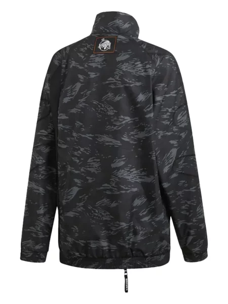 Pruhované krajkové pruhované tričko Adidas s vázáním šedé