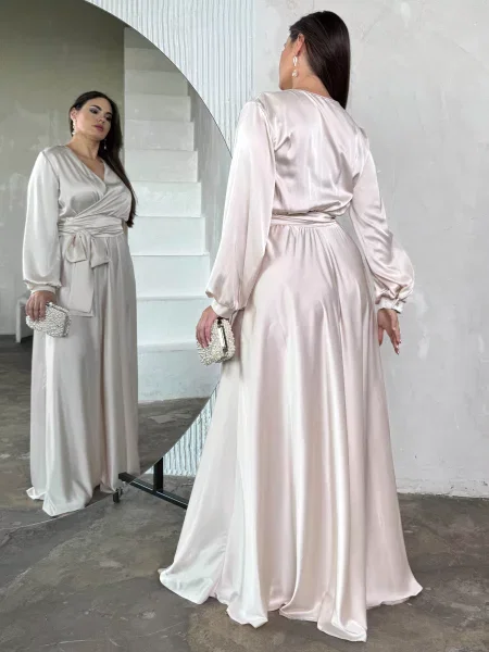 Макси платье Jadone Fashion бежевое