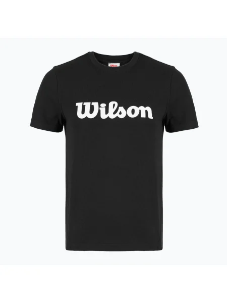 Női tenisz póló Wilson Team Graphic Script W script. Méret: L fekete