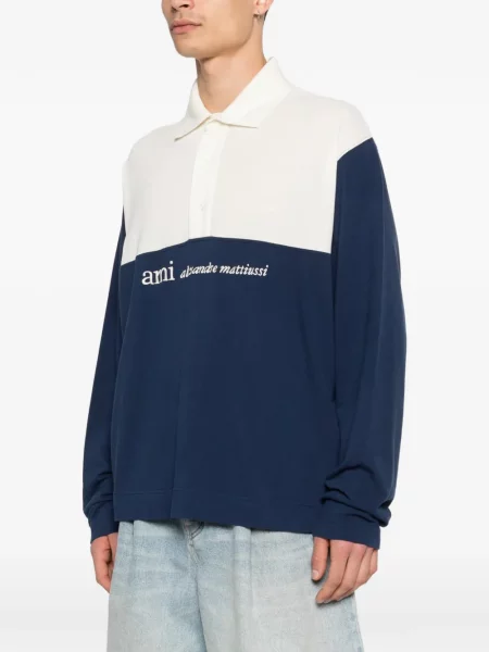 Polo Ami Paris lung albastru