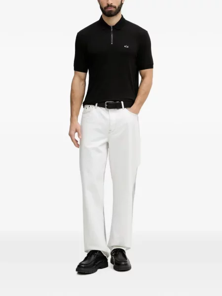 Polo Armani Exchange με αυτόγραφο μαύρο