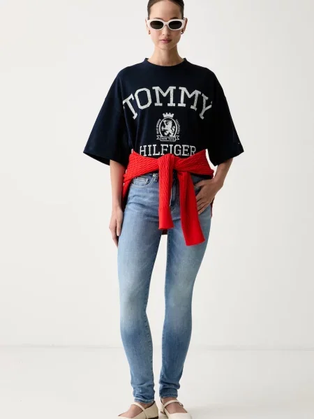 Tommy Hilfiger rifle skinny dámske modrá