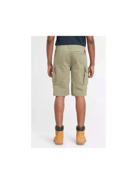 Krótkie szorty cargo Timberland z twillu zielone