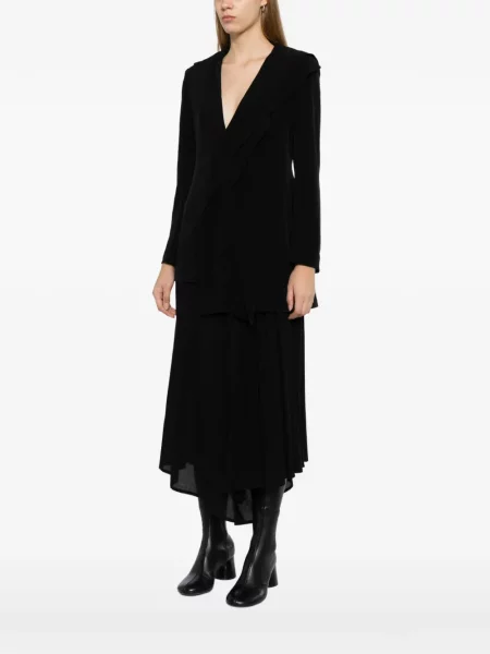 Geacă Yohji Yamamoto asimetrică drapată negru