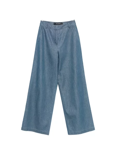 Ușor pantaloni Karl Lagerfeld cu broderie albastru
