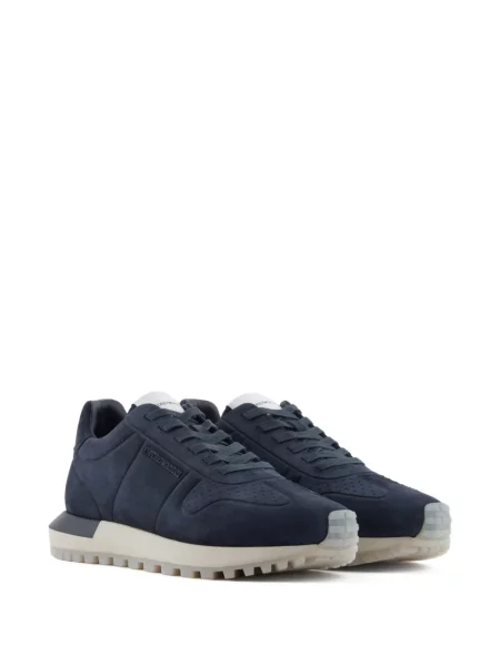 Sneakerși Emporio Armani cu autograf albastru