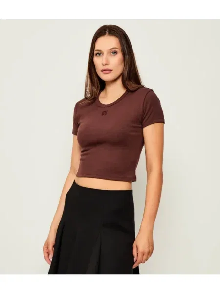 HUGO Póló Delanor | Cropped Fit barna