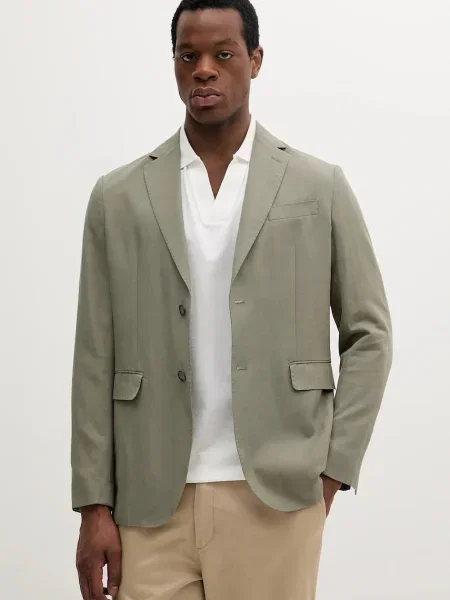 Suknjič s primesjo lanu Marciano Guess GEORGE zelena