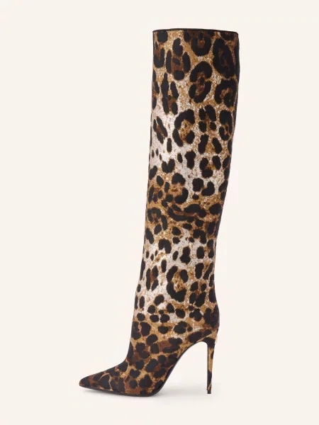Dolce & Gabbana Kozačky Nad Kolena / světle hnědá / hnědá černá