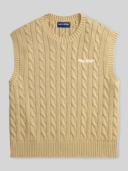 Bezrękawnik o kroju regular fit z czystej bawełny Polo Ralph Lauren beżowa