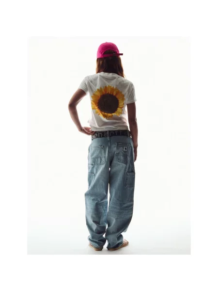 Carhartt WIP jeansy W Brandon Single Knee Pant high waist niebieskie