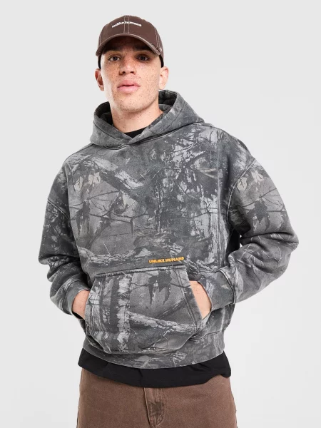 Unlike Humans Bluza Z Kapturem Woodland