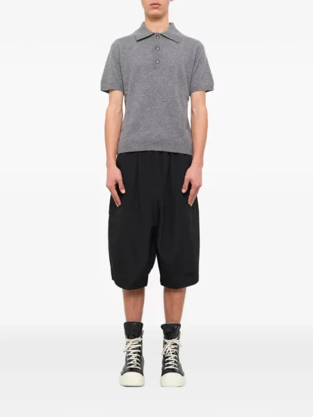 Scurt tricou polo Entire Studios tricotate gri