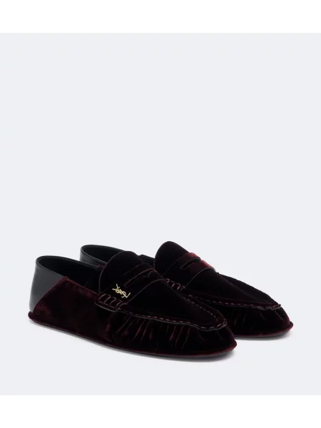 Pantofi loafer Saint Laurent de catifea