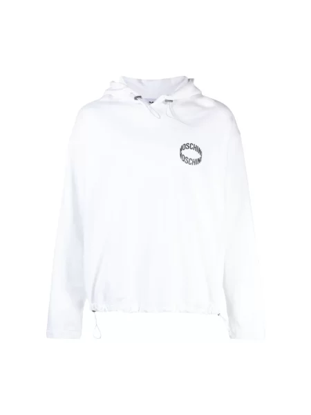 Bluza z kapturem Moschino z kapturem biała