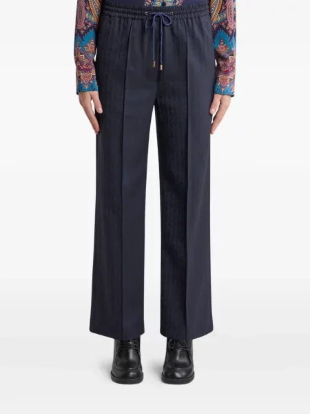 Pantaloni Etro din jacard albastru