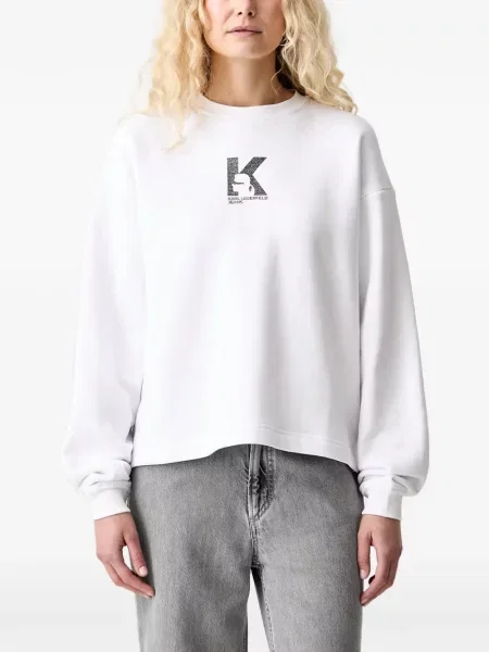 Hanorac Karl Lagerfeld Jeans cu imagine alb