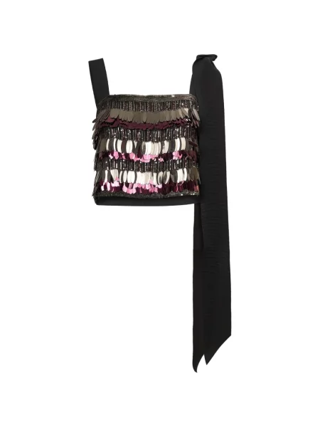 Top Carolina Herrera cu paiete negru