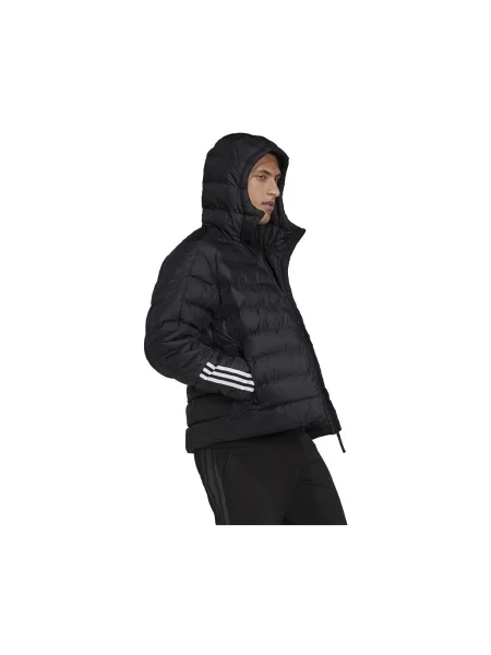 Geacă cu puf Adidas Performance cu dungi negru