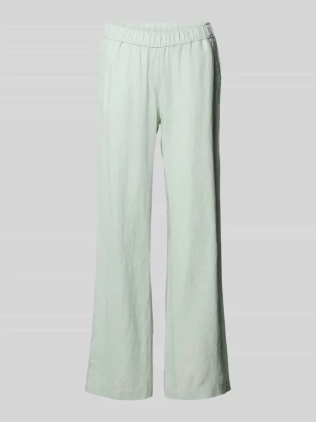 Spodnie lniane o kroju regular fit w jednolitym kolorze model ‘Summer’ Toni