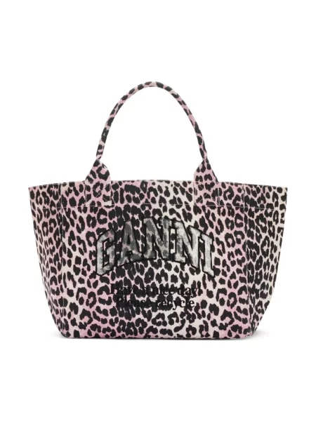 Wielobarwność torebka Ganni w panterkę