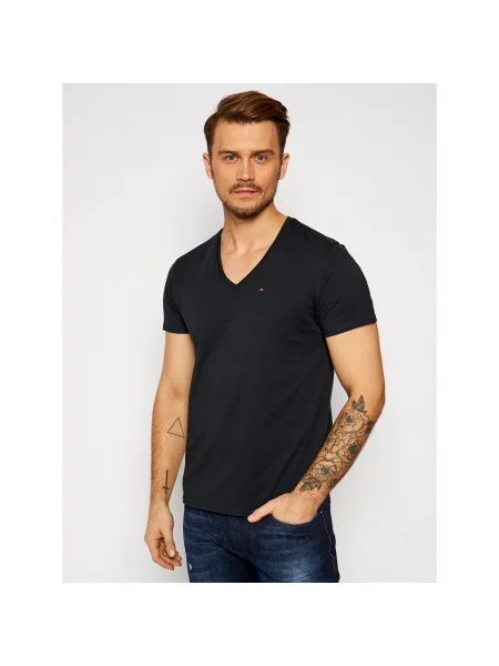 Tommy Jeans Majica Regular Fit črna