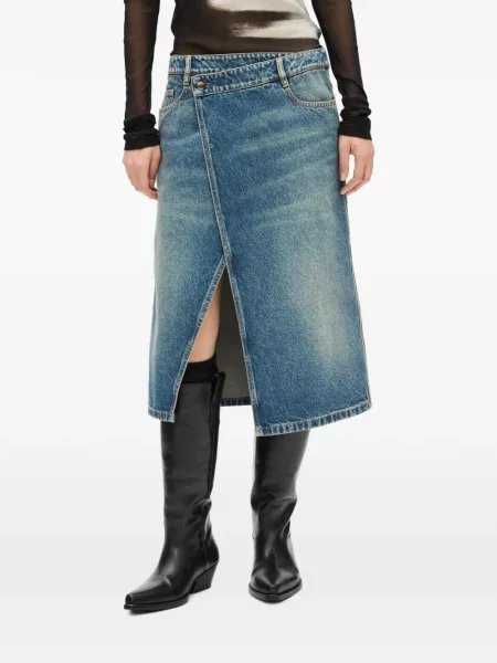 Fustă midi Ann Demeulemeester albastru