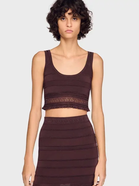 Топ Sandro коричневий