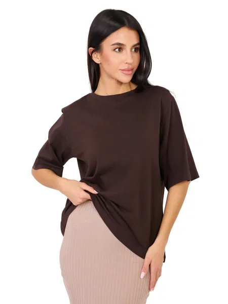 Tricou Rue Paris scurt maro