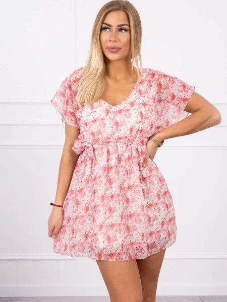 Rochie Kesi cu model floral de costum roz