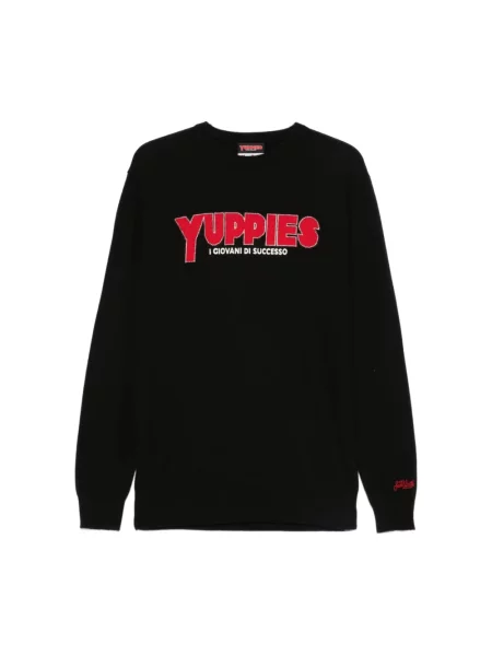 Sweter Mc2 Saint Barth z okrągłym dekoltem elegancki czarny