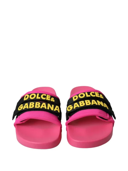 Презрамки сандали Dolce & Gabbana с принт розово