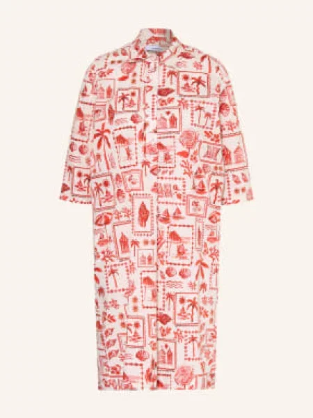 Rossana Diva Sukienka Koszulowa Z Rękawami rot biała