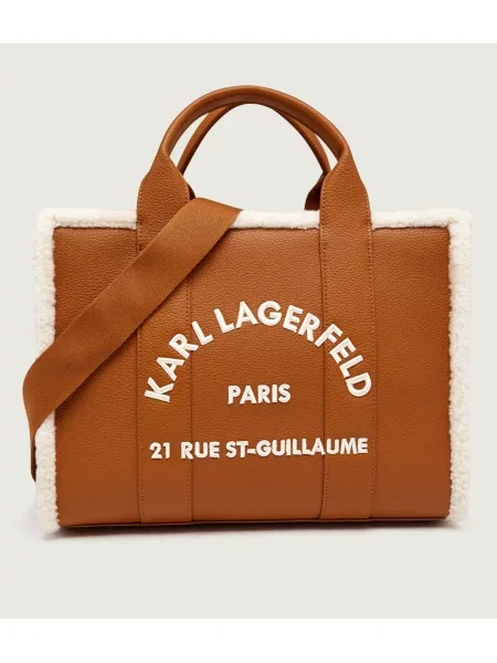 Geanta crossbody Karl Lagerfeld din piele de oaie maro