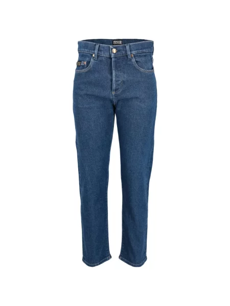Jeansy straight leg Versace Jeans Couture z logo niebieskie
