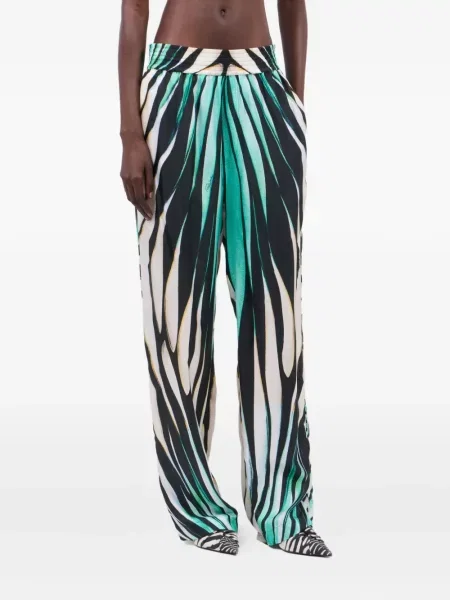 Pantaloni Roberto Cavalli cu imagine cu imprimeu animal print alb