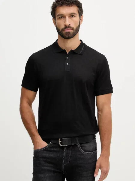 Bombažen polo Karl Lagerfeld črna