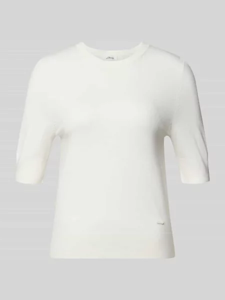 T-shirt o kroju slim fit z mieszanki S.oliver Red Label biała
