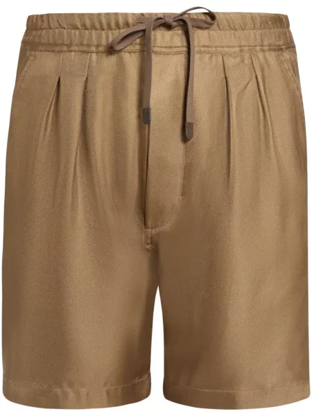 Pantaloni scurți Tom Ford de mătase maro