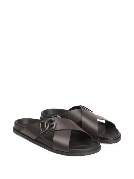 Papuci Dolce & Gabbana din piele maro