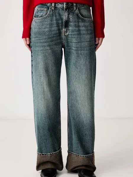 United Colors of Benetton jeansy wide leg niebieskie