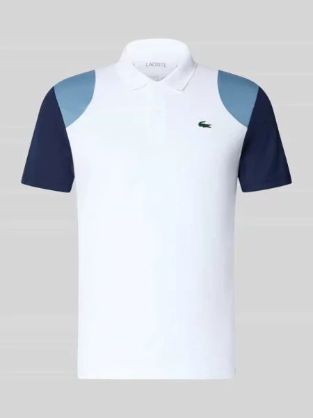 T-shirt sport w styl color blocking krój regular fit Lacoste Sport biała