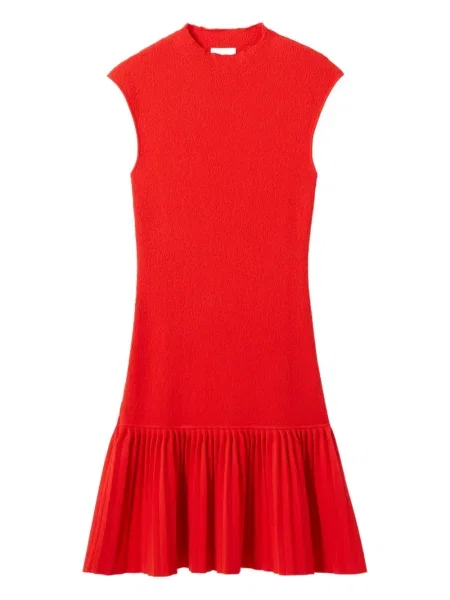 Rochie mini Claudie Pierlot plisată de costum roșu