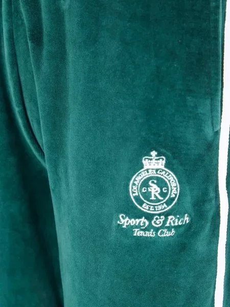 Ριγέ παντελόνι Sporty & Rich με κέντημα πράσινο